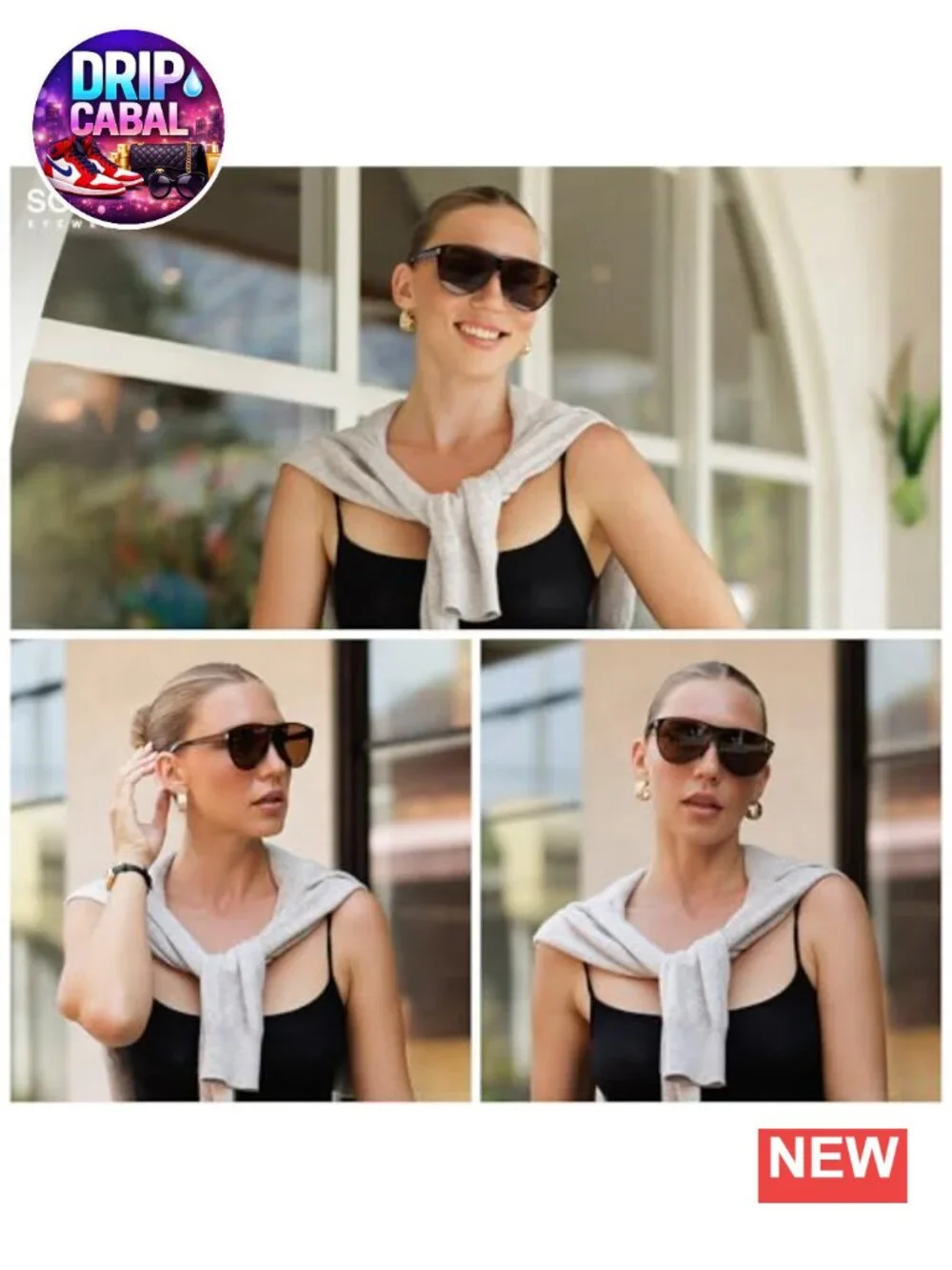 Oversized Square Aviator Sunglasses UV400 Protection Women Fashion Retro Shades